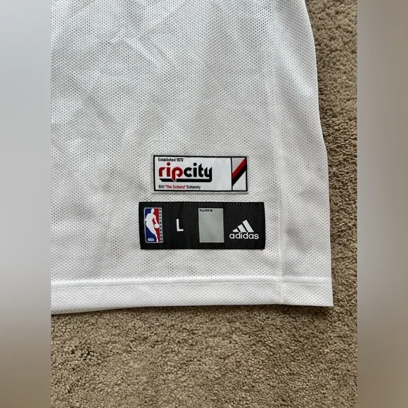 Adidas Portland Trail Blazers Blank White Jersey